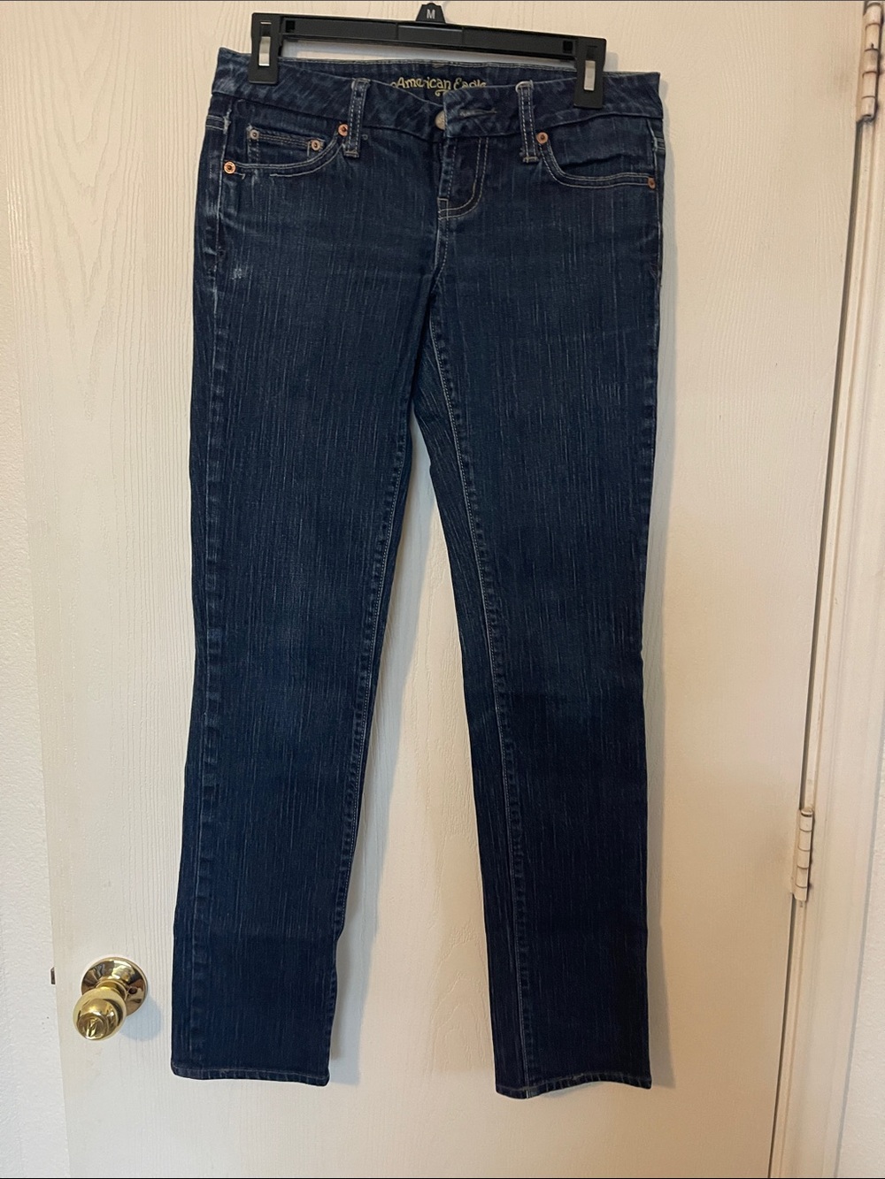 American Eagle Outfitters Women's Straight Leg Jeans - Dark Indigo